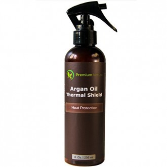 Argan Oil Hair Protector 100% Organic Spray, -8 Oz- Protects & Heals Hair from Heat, Flat Iron, Blow Dryer, By Premium Nature