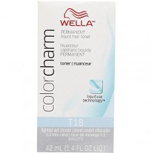 WELLA Color Charm Permanent Liquid Hair Toner T18 (Lightest AshBlonde) 1.4 fl oz