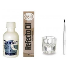 Crème Brown RefectoCil COLOR KIT- Lumière cheveux Dye + Liquid Oxidant 3% Dish 1.7oz Mélange Brosse + Mélange