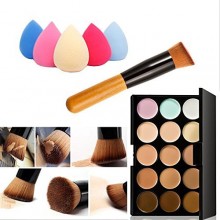 Mefeir 15 colores profesional del maquillaje del camuflaje de la gama de colores de cara del contorno Contorno Kit + Cabeza obli