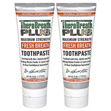 TheraBreath PLUS Fórmula Profesional Aliento Fresco Pasta de dientes - Extra Fuerte, de 4 onzas (paquete de 2)