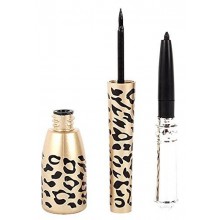 Shot-in Leopard Bottle of 2 in 1 Black Waterproof Liquid Eyeliner and Pen