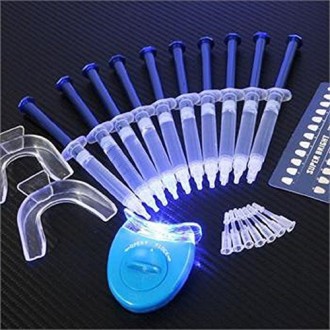 EHM ALTA AURA GLOWZ Teeth Whitening Kit (10) ALTA AURA Gels (2) Trays (1) AURA BLUE White LED Light