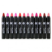 12pc Nabi Cosmetics Professional Selected MATTE Lip Color Lipstick Set of 12 Shades