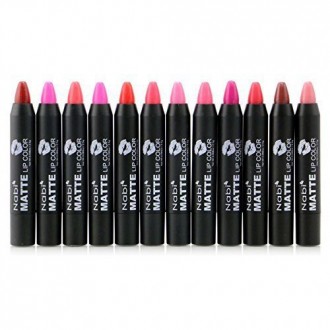 12pc Nabi Cosmetics Professional Selected MATTE Lip Color Lipstick Set de 12 Shades