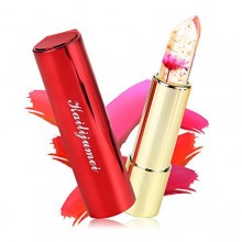 KAILIJUMEI Hidratante barras de labios Labios Cuidado Excedente brillante de la flor de la jalea del lápiz labial rojo -FLAME