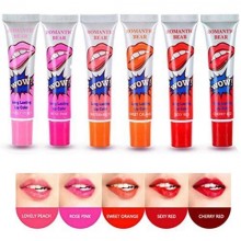 6 colores (1 juego) atractivo de desprendimiento de manchas de labios de larga duración a prueba de agua maquillaje del lápiz la