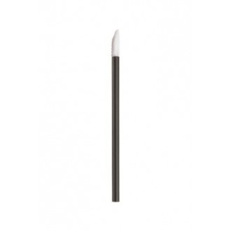Leegoal Disposable Thin Black Handle Flocked Tip Wands Applicators for Lip Gloss,100pcs