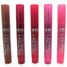 NYC Smooch Proof 16 Hour Lip Stain couleur Ensemble de 5 différentes nuances BRAND NEW!