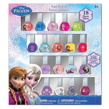 Frozen Mejor desprendimiento de esmalte de uñas Deluxe Set de regalo para los niños, la cuenta 18 colores, algunos con escarcha