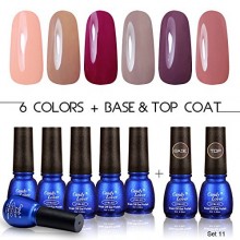 Candy Lover Professional Gel Nail Polish Popular Classic Pastel Colors Set with Clear Base Coat and Top Coat - 8 bottles,