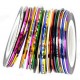 30pcs colores mezclados Rolls trazado de calidad de la cinta del arte del clavo de la decoración de parachoques Y2B