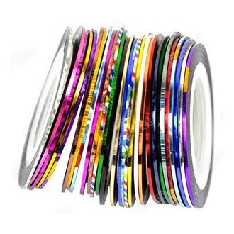 30pcs Couleurs mélangées Rolls Striping Ruban Ligne Nail Art Conseils Autocollant Décoration de Y2B