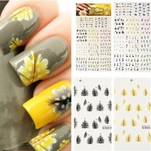 MBox Peacock Colorful Nail Art Plume Conseils Nail Decal Stickers