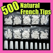 500 blanc faux ongles français Art Conseils Uv Acrylique 064