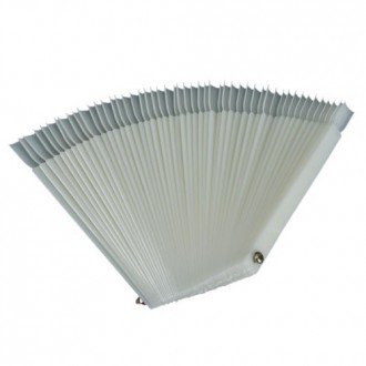 50 Pcs White Fan-shaped False Fake Nail Art Tips Sticks Polish Gel Salon Display Chart Practice Tool