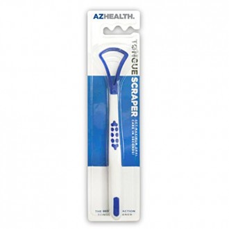 AZHEALTH Tongue Scraper and Cleaner, Prevents Gum Disease for Complete Oral Care, Blue