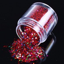 ECBASKET New Arrival Glizty Nail Powder Dust DIY Nail Glitter Slices Multy Shapes Slices Red