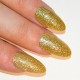 Bling Art Stiletto False Nails Gel Fake Acrylic Gold Glitter Medium 24 Tips UK