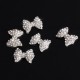 5pcs 3D aleación de plata de diamantes de imitación de la pajarita del arte del clavo de los brillos de las rebanadas de Y2B