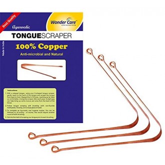 Wonder Care - 100% Tongue Copper Scraper / nettoyant ayurvédique antibactérienne pour Optimal hygiène bucco-dentaire (3 Pieces)
