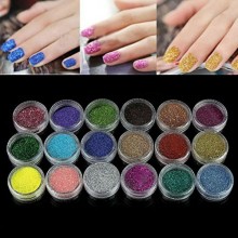 AMA (TM) 18 colores de uñas del polvo del brillo Shinning del clavo del espejo del maquillaje del polvo del arte del cromo pigme