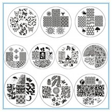 BornPretty 10 Pcs BP12-20 &amp; BP74 Nail Art Stamping Plate Stamp Template image Plaques