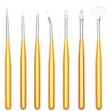 7PCS Nail Art Acrylic UV Gel Drawing Painting Pen Polish Brush Set DIY