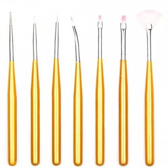 7PCS Nail Art Acrylic UV Gel Drawing Painting Pen Polish Brush Set DIY