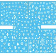 NUOLUX Nail Art Stickers Christmas Snow Nail Art Stickers Stickers Décoration flocon de neige 5pcs design 5pcs