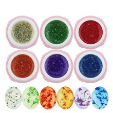 AMA (TM) 6PCS Fleurs séchées Motif Nail Art UV LED Soak Off Gel Polish Set Manucure Salon Conseils Décoration (Multicolor)