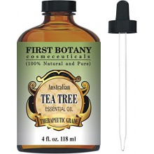 Tea Tree Oil (Australian) 4 Fl.oz. with Glass Dropper By First Botany Cosmeceuticals. 100 % Pure and Natural Premium Quality