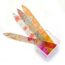 4 Color Nail Art Quality Manicure Crystal Glass Nail Files Set 5.5inch（Nail Files）