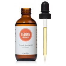 Teddie Organics de Jojoba Aceite 100% puro frío Orgánica prensado y 4 oz sin refinar - Aceite Natural Crema hidratante para pelo