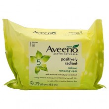 Aveeno Positively Radiant Makeup Removing Wipes, 25 Count