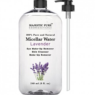 Majestic removedor de maquillaje puro para los ojos y la cara, Skin Cleanser, lavanda agua micelar, 8 onza de fluido