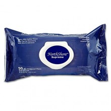 NorthShore Supremo de servicio pesado acolchado Wipes, X-Large, Caso / 300 (6/50)