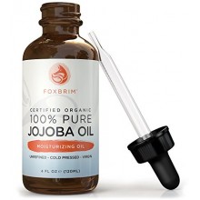 Foxbrim Huile de Jojoba Bio - Visage, Peau, cheveux et ongles - pour peau sensible et sèche - Abondant dans nutriments clés, gra