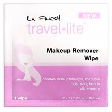 La Fresh Makeup Remover Cleansing Travel Wipes - Natural, Biodegradable, Waterproof, Facial Towelettes With Vitamin E -