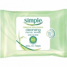 Simple maquillaje piel sensible Extracción toallitas desmaquillantes de productos químicos agresivos 3 paquetes de 25 toallitas