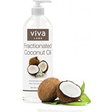 Viva Labs huile de coco fractionnée 16 oz - Hydratant Massage &amp; Aromathérapie Must-Have, Hexane-Free Ultra
