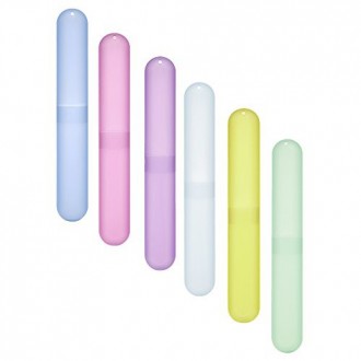 Bluecell Pack of 6 Different Color Plastic Toothbrush Case/ Holder for Daily and Travel Use