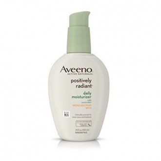 Aveeno positivamente radiante Daily Moisturizer con SPF 15 de amplio espectro, 4 Oz