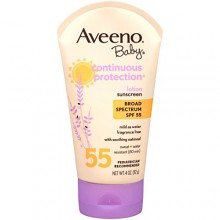 Aveeno Baby Continuous Protection Lotion Sunscreen with Broad Spectrum SPF 55, 4 Oz