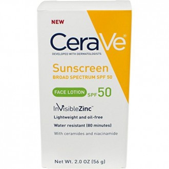 CeraVe protección solar SPF 50 Loción Facial, 2 onza