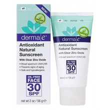 derma e Antioxidant Natural Sunscreen SPF 30 Oil-Free Face Lotion with Vitamin C and Green Tea 2 oz