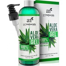 Art Naturals Aloe Vera Gel for Face, Hair & Body - Organic, 100% Pure Natural & Cold Pressed 12 Oz - For Sun Burn, Eczema,