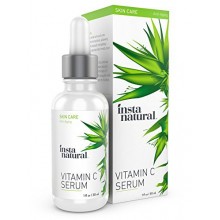 InstaNatural Vitamin C Serum with Hyaluronic Acid & Vit E - Natural & Organic Anti Wrinkle Eraser Formula for Face - Dark