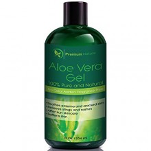 Aloe Vera Gel for Face Body & Hair, 12 oz, Pure & Natural, Soothes Eczema, After Sun Skin Care, By Premium Nature