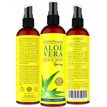 Aloe Vera aerosol sobre el rostro, la piel y el cabello - 99% orgánico, hecho en EE.UU., Big 12 oz - Extra Fuerte - VER LOS RESU